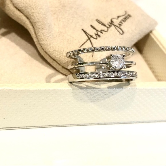 Ashlynn Avenue Aurora White Gold Trio Wrap Ring - Picture 6 of 8